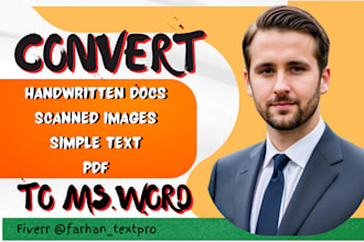 convert handwritten documetns, texts, scanned images, PDF to ms word