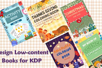 design kdp low content activity books covers and interiors