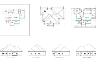 draw, redraw 2d architectural floor plan, blueprint autocad