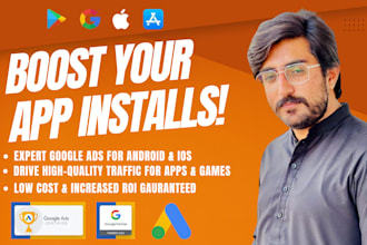 setup install and troas google ads campaign for mobile app and game promotion