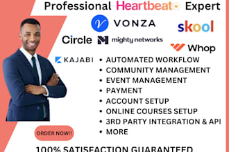 setup your circle so heartbeat chat kajabi mighty network whop