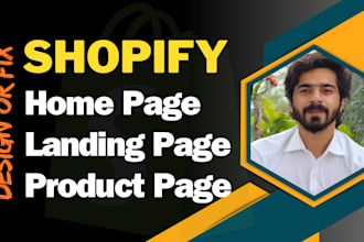 fix or design shopify homepage, landing and product page