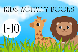 do kids activity book coloring book worksheet book cover for amazon kdp