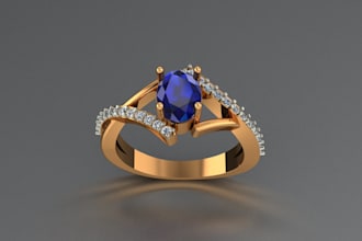 do 3d cad jewelry design and render it