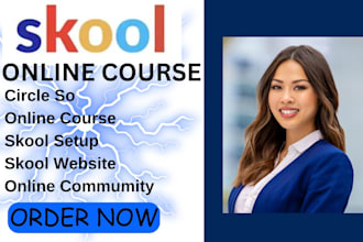 setup skool online course, mighty network, circleso kajabi community platform
