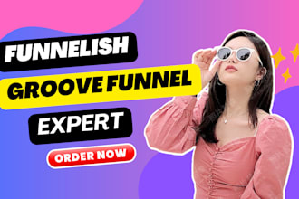 design or resigning  funnelish or groove landing page funnelish sales page