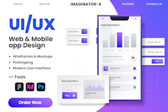 design modern websites and apps ui, UX in figma, xd
