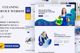 build cleaning service website, house, office cleaning, booking koala website