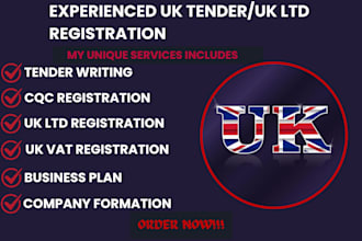 win UK tender, cqc registration, do uk ltd company registration, vat utr, eori