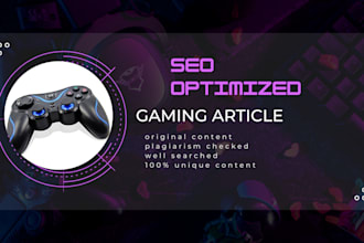 write engaging SEO sports, video gaming articles, and blog post