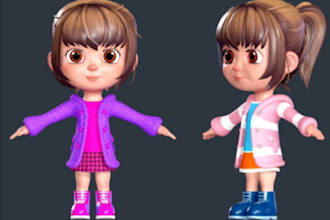 do quality 3d realistic character,robot character,game character,stylized model