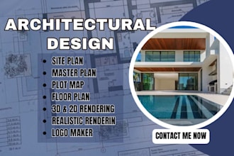do expert architectural design, site plans, floor plan and rendering