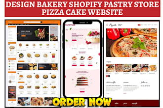 design bakery shopify desert pastry ice cream store pizza cake bakery website