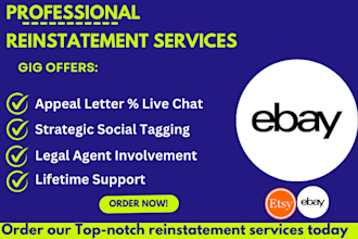 do etsy or ebay reinstatement for etsy or ebay suspension with poa appeal letter