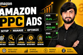 set up and manage amazon ppc campaigns and sponsored ads
