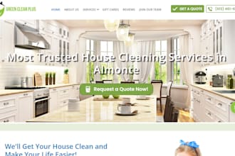 design cleaning service website commercial and residential cleaning website