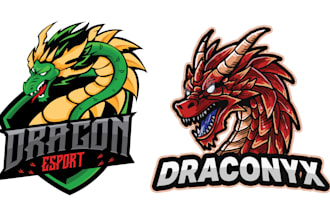 make sport dragon mascot logo vector