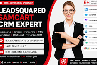 setup leadsquared samcart funnelking cinc funnelstack elitefunnel thrivecart crm