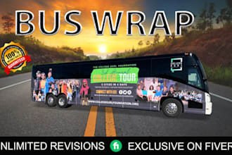 attractive bus wrap design, box truck, vehicle wrap, food truck, wrap for you