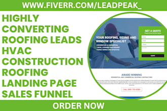 roofing leads solar hvac construction handyman leads roofing landing page