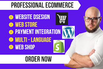 build shopify webshop, ecommerce,hostinger, bluehost, godaddy, wix website store