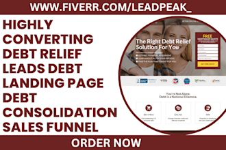 generate debt relief leads debt settlement leads design debt relief landing page