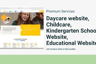 design daycare website childcare kindergarten school website