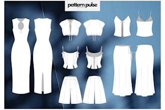 create profesional fashion technical flat drawing for your garments