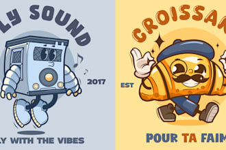 create unique retro vintage mascot character for you