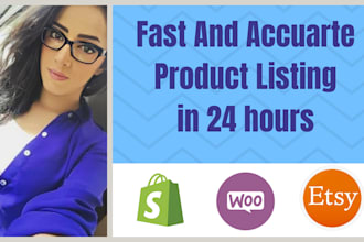 do product listing on shopify , woocommerce and etsy