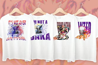 do anime t shirt design for you