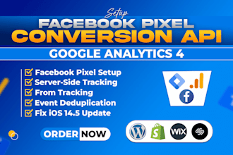 setup meta pixel facebook , fix conversion api, ga4 with gtm