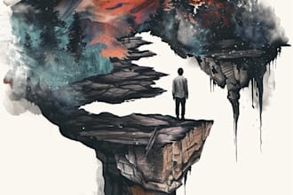 paint realistic landscape watercolor painting illustration