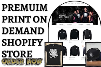 design shopify print on demand store printful printify print on demand website