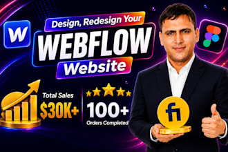 design, redesign or develop webflow website, webflow website development