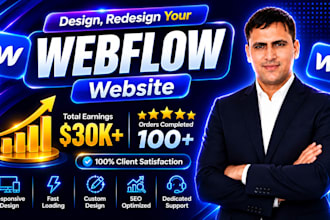 design, redesign, or develop webflow website, webflow website development