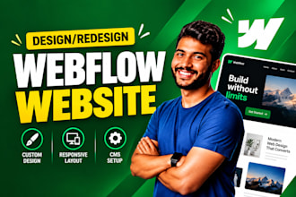 design, redesign or develop webflow website and webflow website development