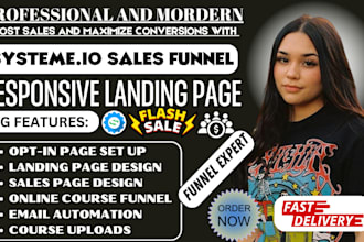 design and clone sales funnel, systeme io landing page, online course funnel