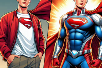 make a superhero cartoon character