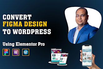 convert figma to wordpress portfolio and service website with elementor
