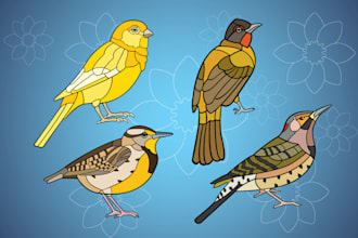 draw amazing vector birds in an original style