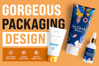 do product packaging design, label design, pouch design, packaging box design