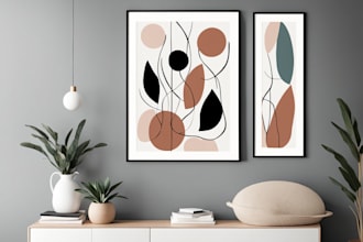 design minimalist boho abstract printable wall art