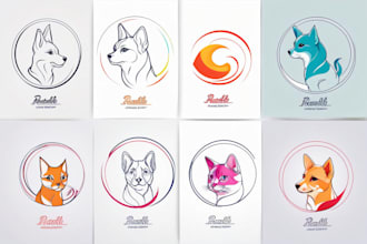 do simple, pet, abstract, redesign, line art logo,  design