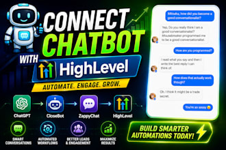set up ai automation using chatgpt, closebot, zappy chat and gohighlevel