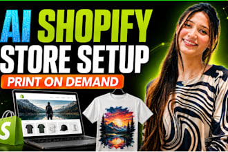 design or redesign ai shopify store, automated print on demand store setup