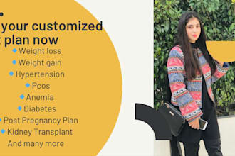 be your dietitian and make meal plan for you