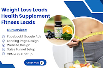 generate weight loss leads health supplement leads gym and fitness leads