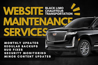 manage updates, backups, and fixes for your limo, chauffeur website