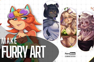 draw your furry sfw and nsfw in anime style
